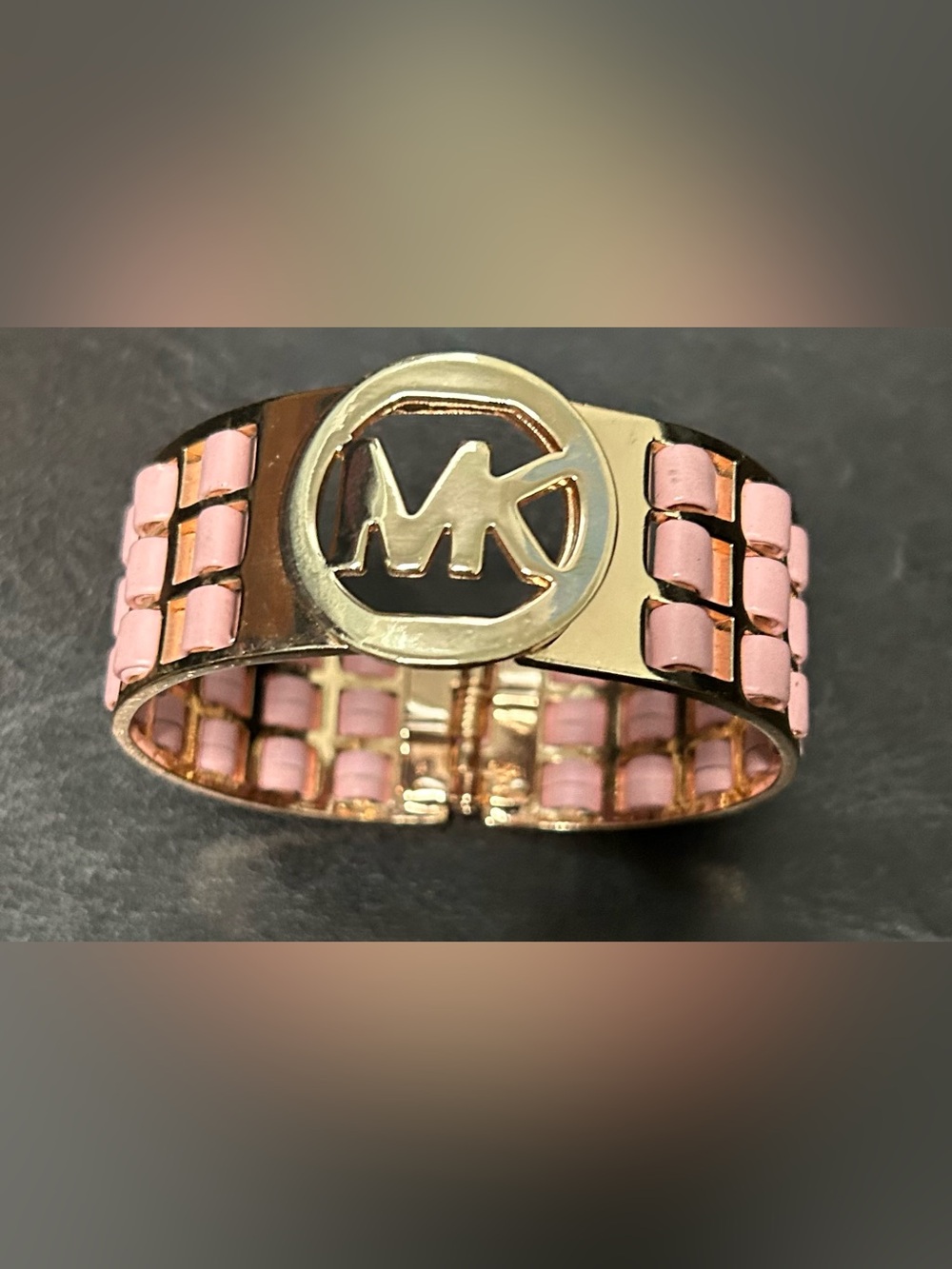 Michael Kors Gold-Tone Bracelet with Pink Enamel Insets